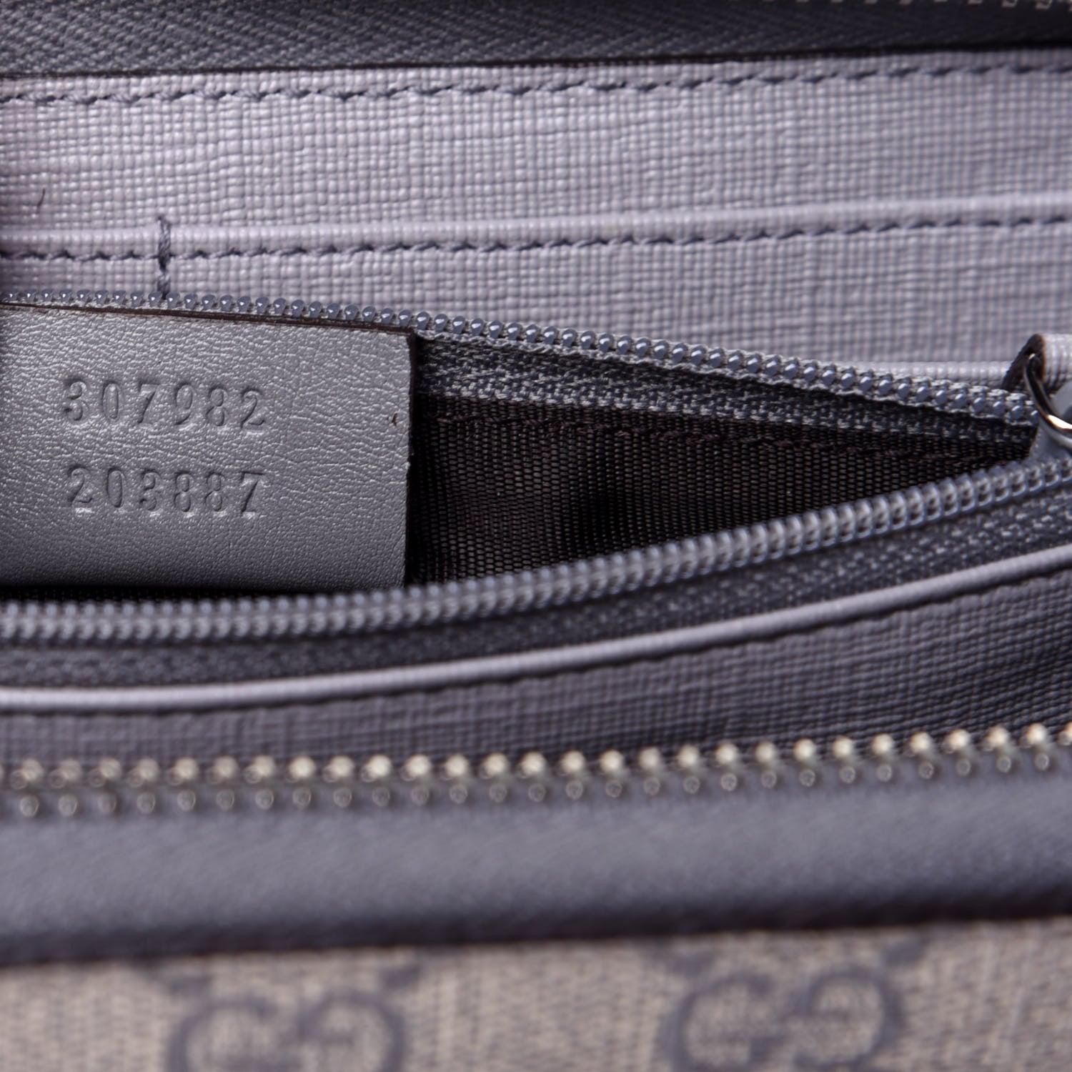 Gucci GG Supreme Monogram GG Pierce Zip Around Wallet Ecru Grigio 9 of 11