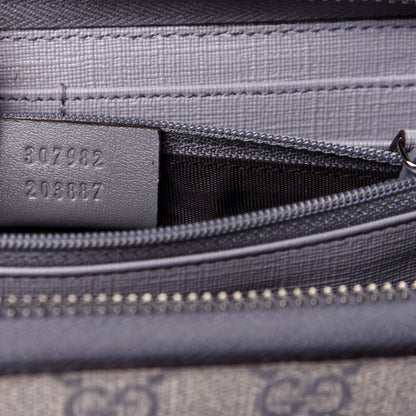 Gucci GG Supreme Monogram GG Pierce Zip Around Wallet Ecru Grigio 9 of 11