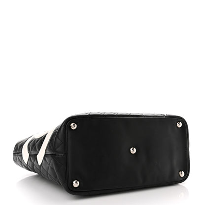 Chanel Calfskin Quilted Large Cambon Tote Black White 4 of 10
