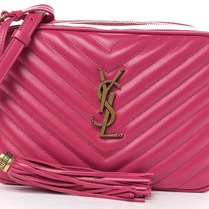 Saint Laurent Calfskin Matelasse Monogram Lou Camera Bag Bright Pink 8 of 8
