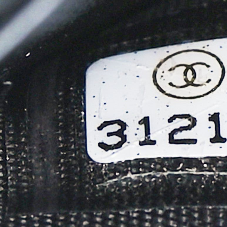 Fabric Printed Chanel 19 Wallet On Chain WOC Black Multicolor