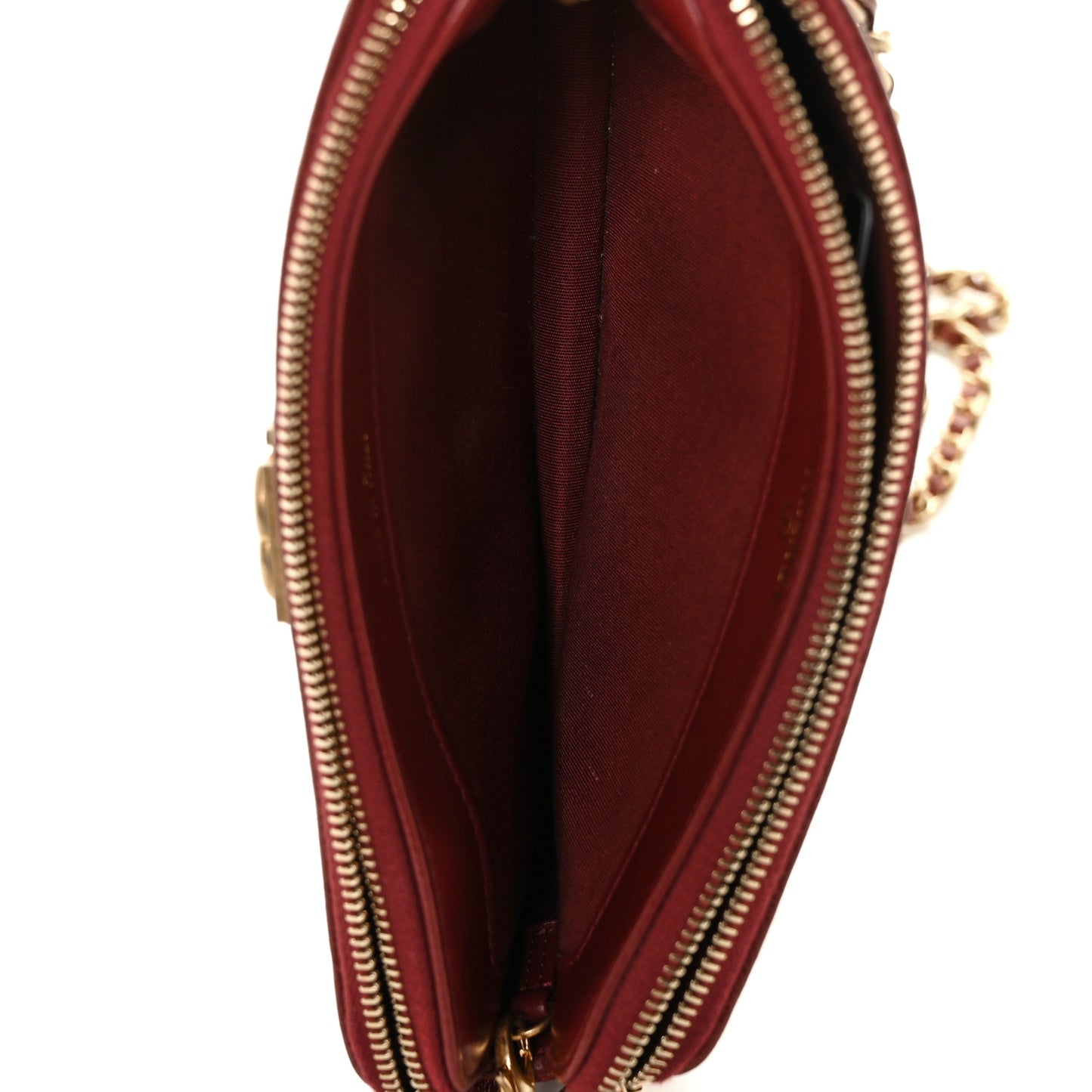 Caviar Quilted Small Boy Clutch With Chain Burgundy