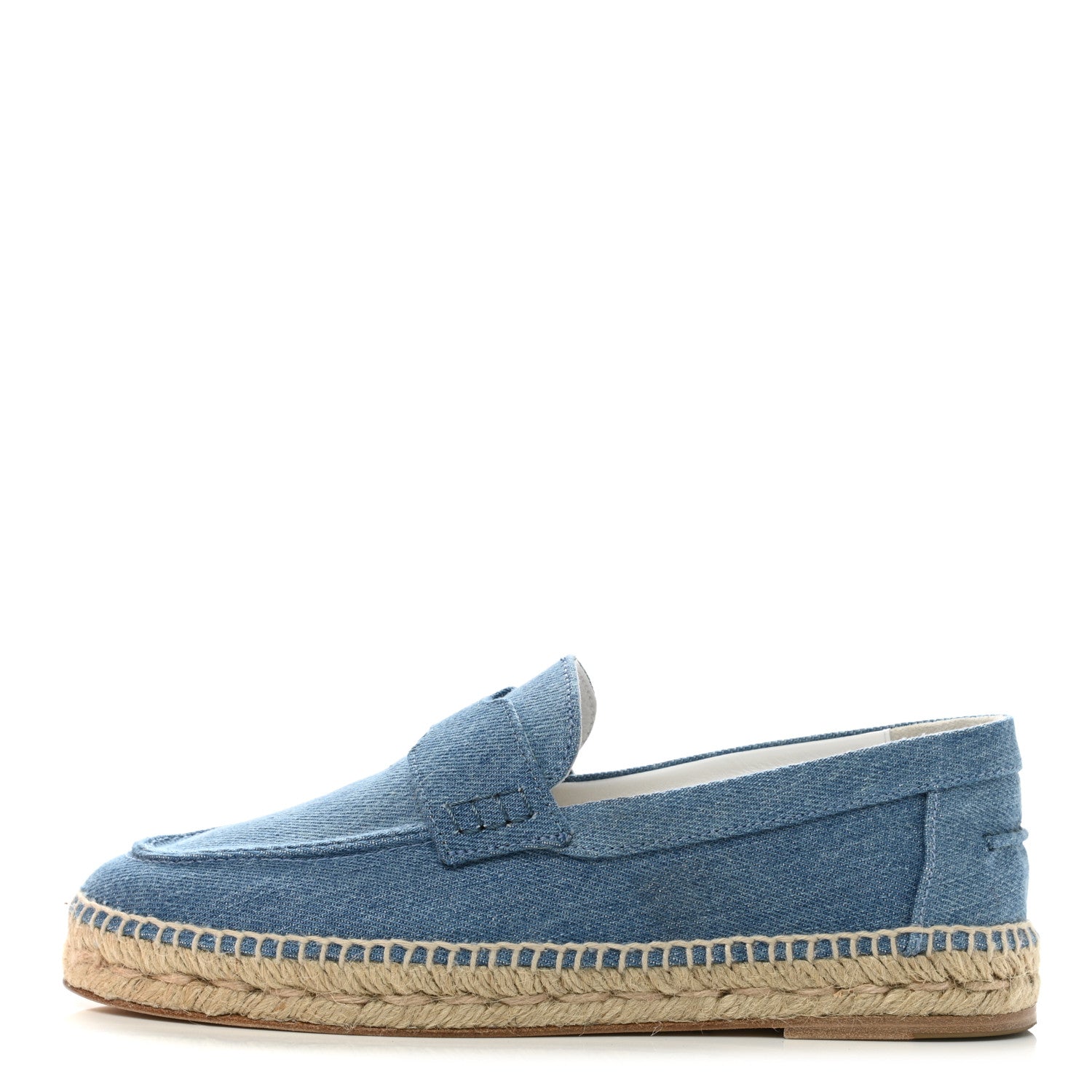 Hermes Denim Canvas Womens Trip Espadrilles 38 Bleu Clair 1 of 10