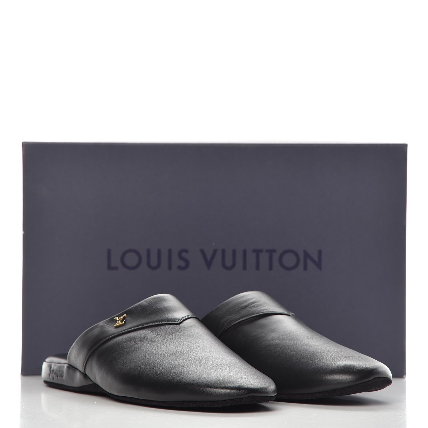 Louis Vuitton X SUPREME Lambskin Mens Hugh Slippers 8 Black 16 of 16