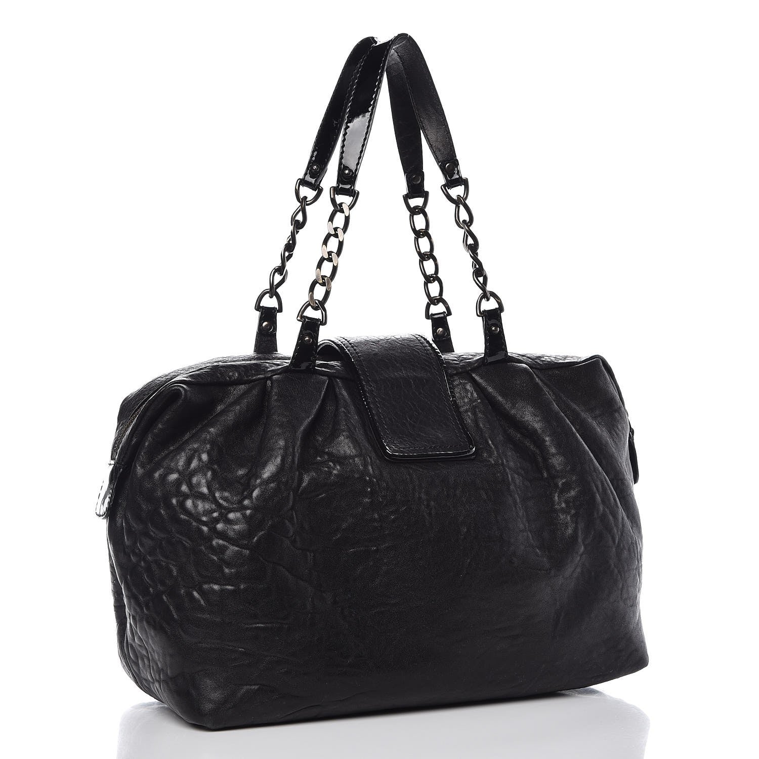 Fendi Nappa Patent B Buckle Tote Black 3 of 11