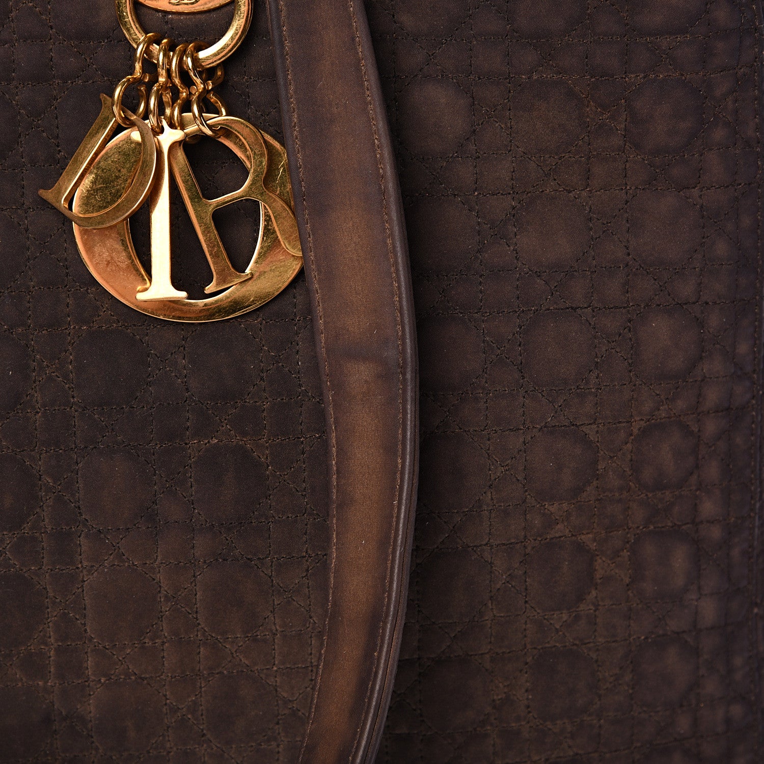 Christian Dior Nylon Cannage Large Lady Dior Tote Brown 24 of 24