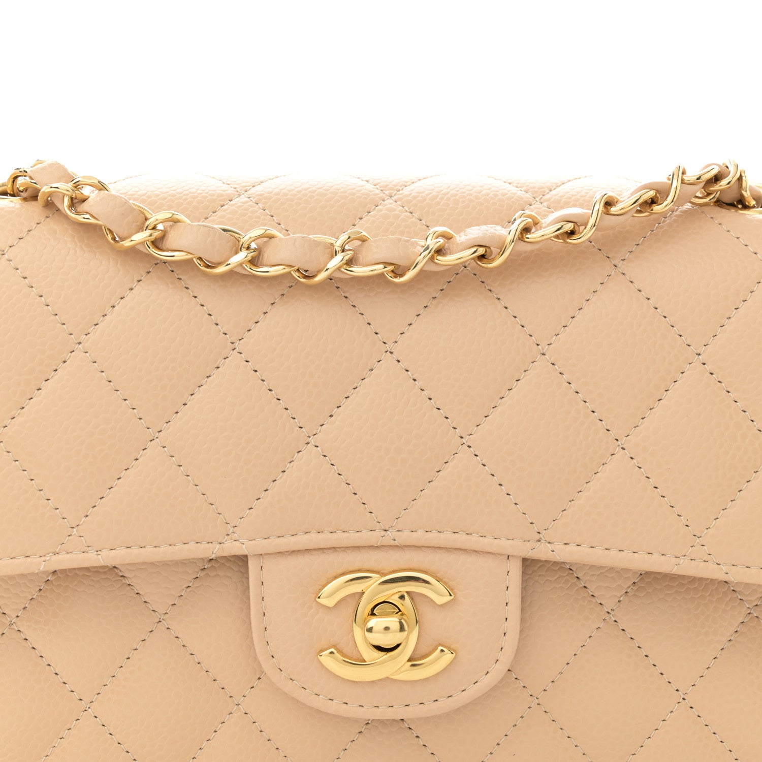 Chanel Caviar Quilted Small Double Flap Beige 8 of 11