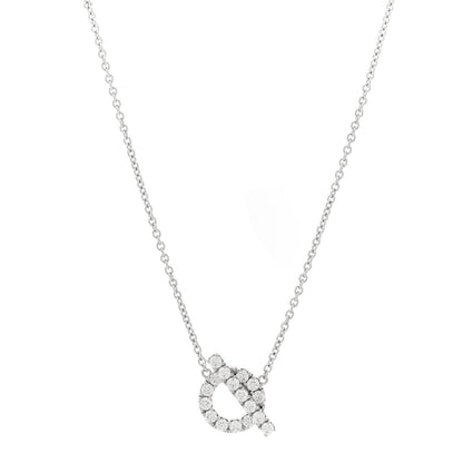 Hermes 18K White Gold Diamond Finesse Pendant Necklace 1 of 5