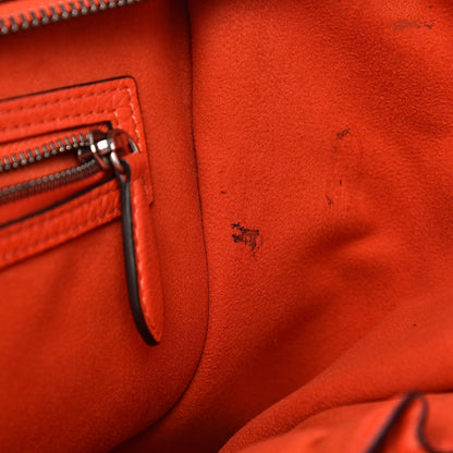 Celine Drummed Calfskin Mini Luggage Coquelicot 8 of 14