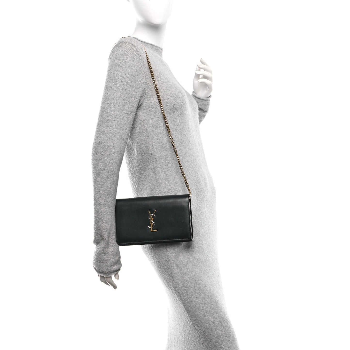 Smooth Calfskin Tri-Metal Cassandre Wallet On Chain WOC Black