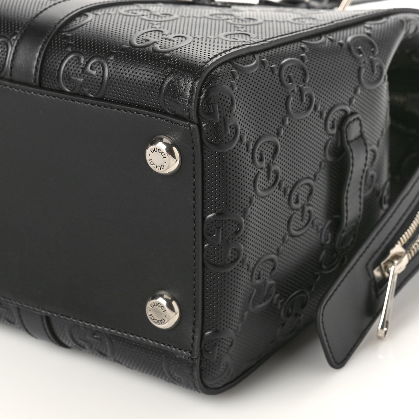 Calfskin GG Tennis Embossed Tote Bag Black