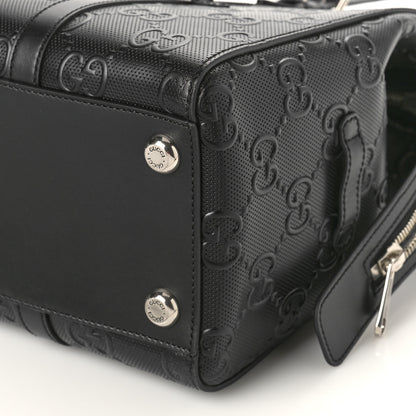 Gucci Calfskin GG Tennis Embossed Tote Bag Black 8 of 8