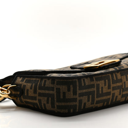 Fendi Fabric Jacquard FF 1974 Medium Baguette Tobacco Moro Black 10 of 16