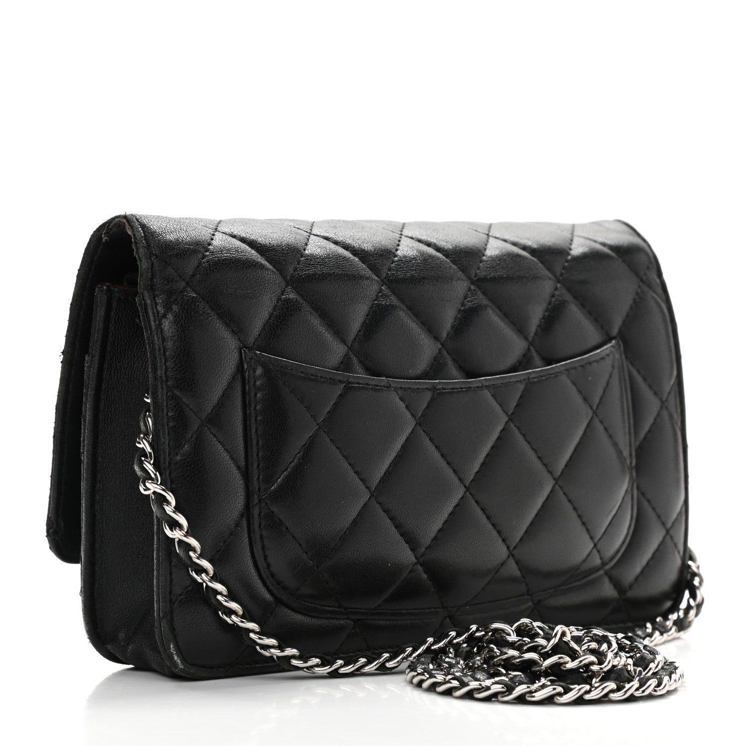 Chanel Lambskin Quilted Wallet On Chain WOC Black 3 of 18