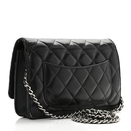 Chanel Lambskin Quilted Wallet On Chain WOC Black 3 of 18