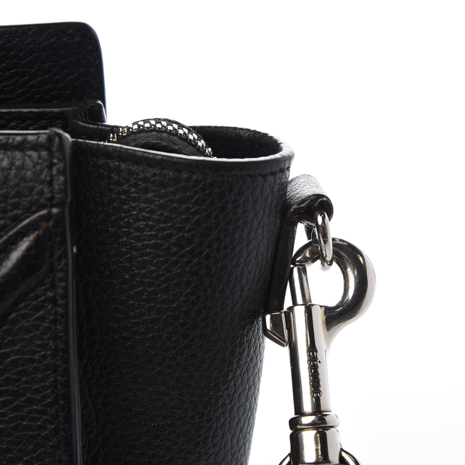 Celine Drummed Calfskin Nano Luggage Black 8 of 11