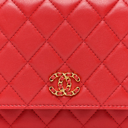 Chanel Lambskin Quilted Infinity Wallet On Chain WOC Red 8 of 10
