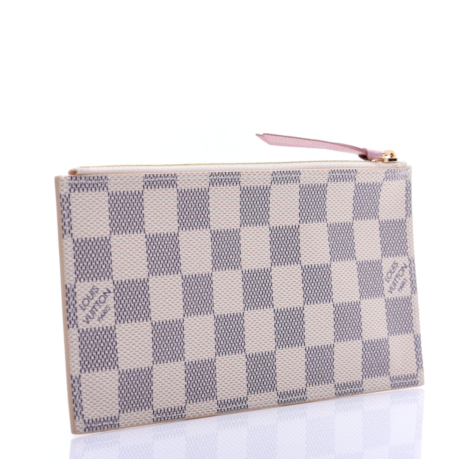 Louis Vuitton Damier Azur Felicie Chain Wallet Zippered Insert Rose Ballerine 3 of 9