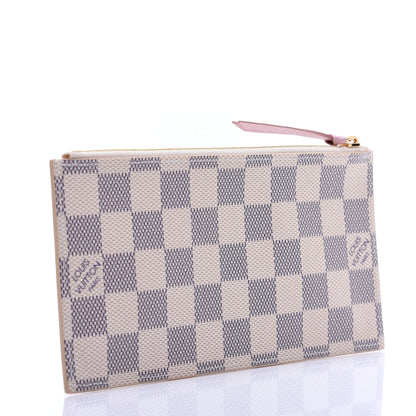 Louis Vuitton Damier Azur Felicie Chain Wallet Zippered Insert Rose Ballerine 3 of 9