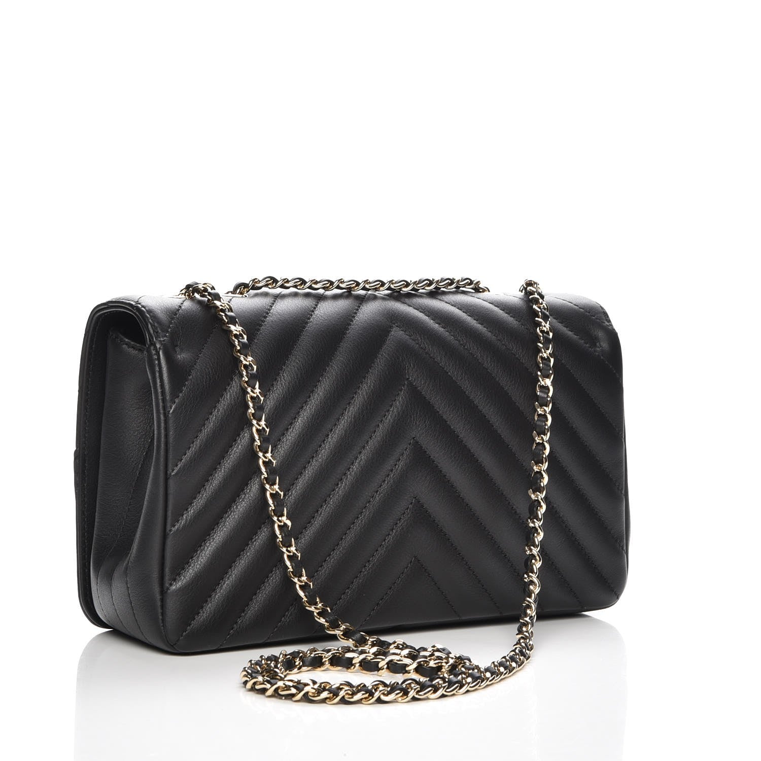 Chanel Calfskin Chevron Quilted Small Statement Flap Black 3 of 8