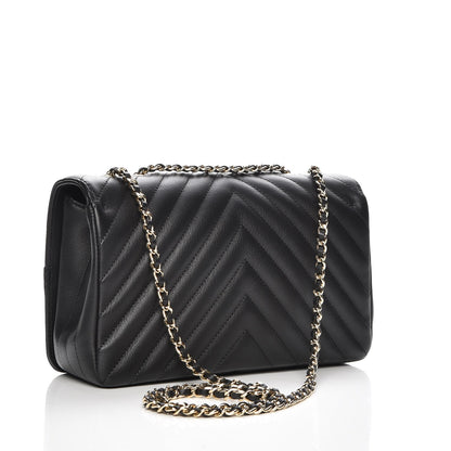 Chanel Calfskin Chevron Quilted Small Statement Flap Black 3 of 8