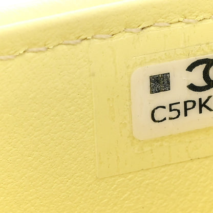 Chanel Lambskin Quilted Clutch With Chain Light Yellow 7 of 12