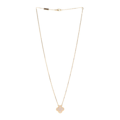 Van Cleef & Arpels 18K Yellow Gold Mother of Pearl Vintage Alhambra Pendant Necklace 5 of 12