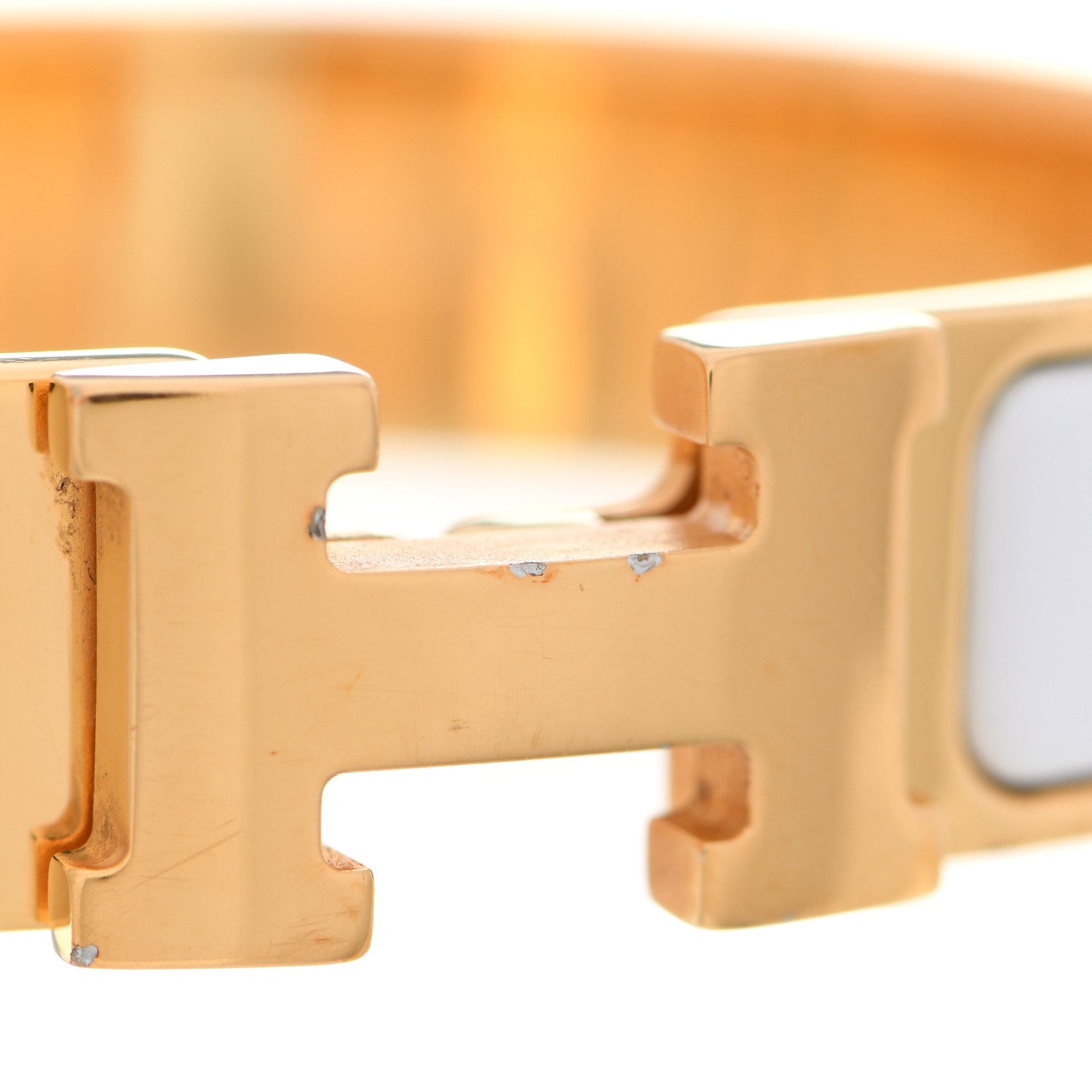 Hermes Enamel Narrow Clic Clac H Bracelet GM White 7 of 9
