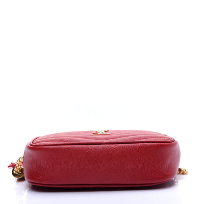 Saint Laurent Grain De Poudre Matelasse Monogram Mini Lou Camera Bag Eros Red 10 of 13