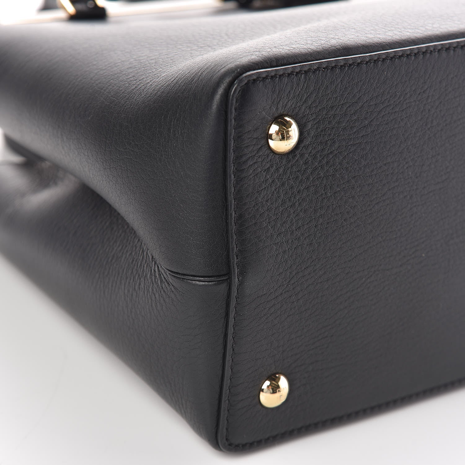 Fendi Vitello Dolce Century Petite 2Jours Tote Black Carbone 8 of 10