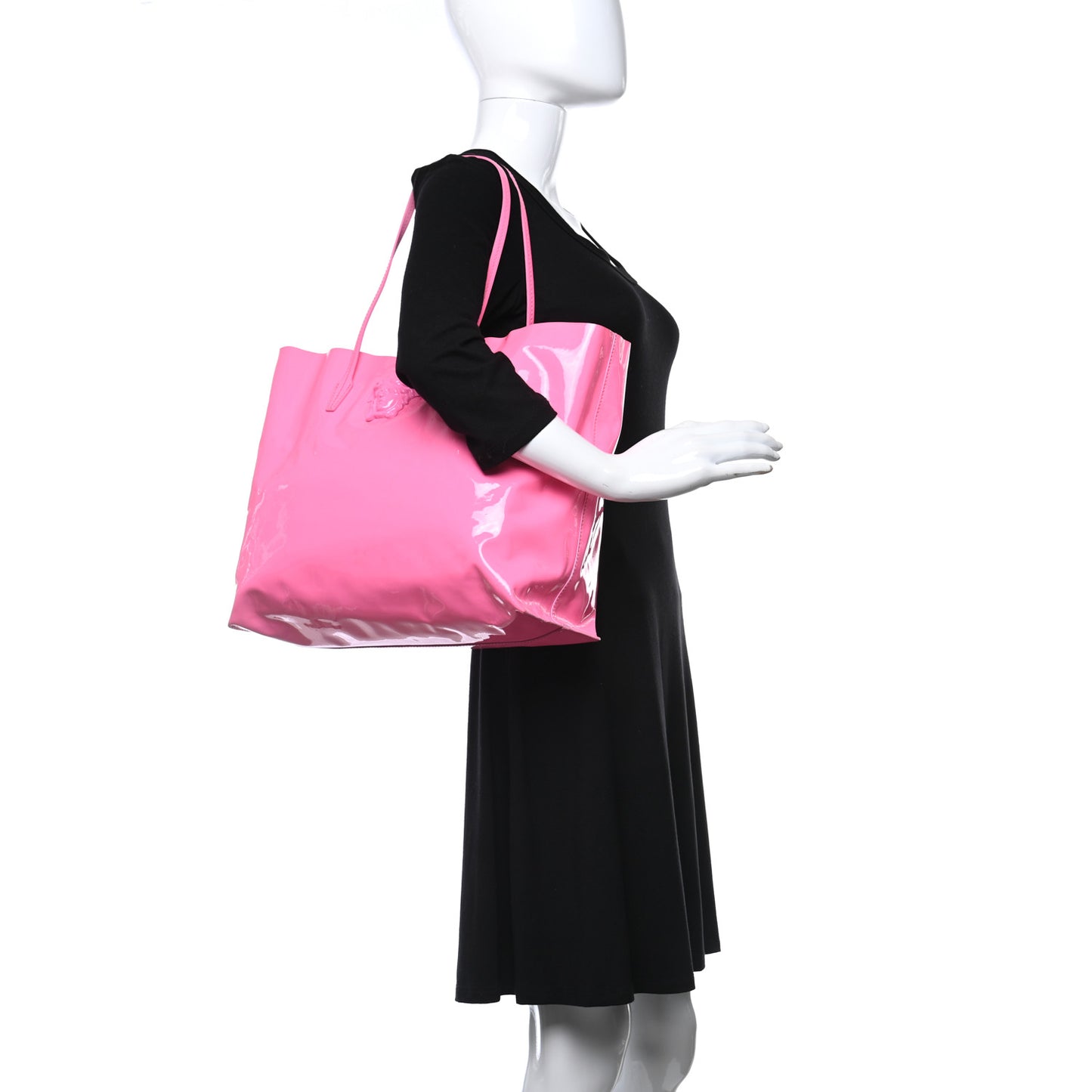 Vernice Palazzo Medusa Tote Pink