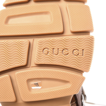 Gucci X SEGA Suede Calfskin GG Monogram Womens Flashtrek High-Top Sneakers 38 New Cuir Beige Ruggine 9 of 9