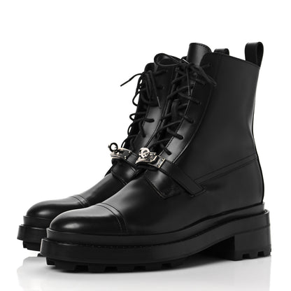 Hermes Glossed Calfskin Funk Ankle Boots 37.5 Black 3 of 7