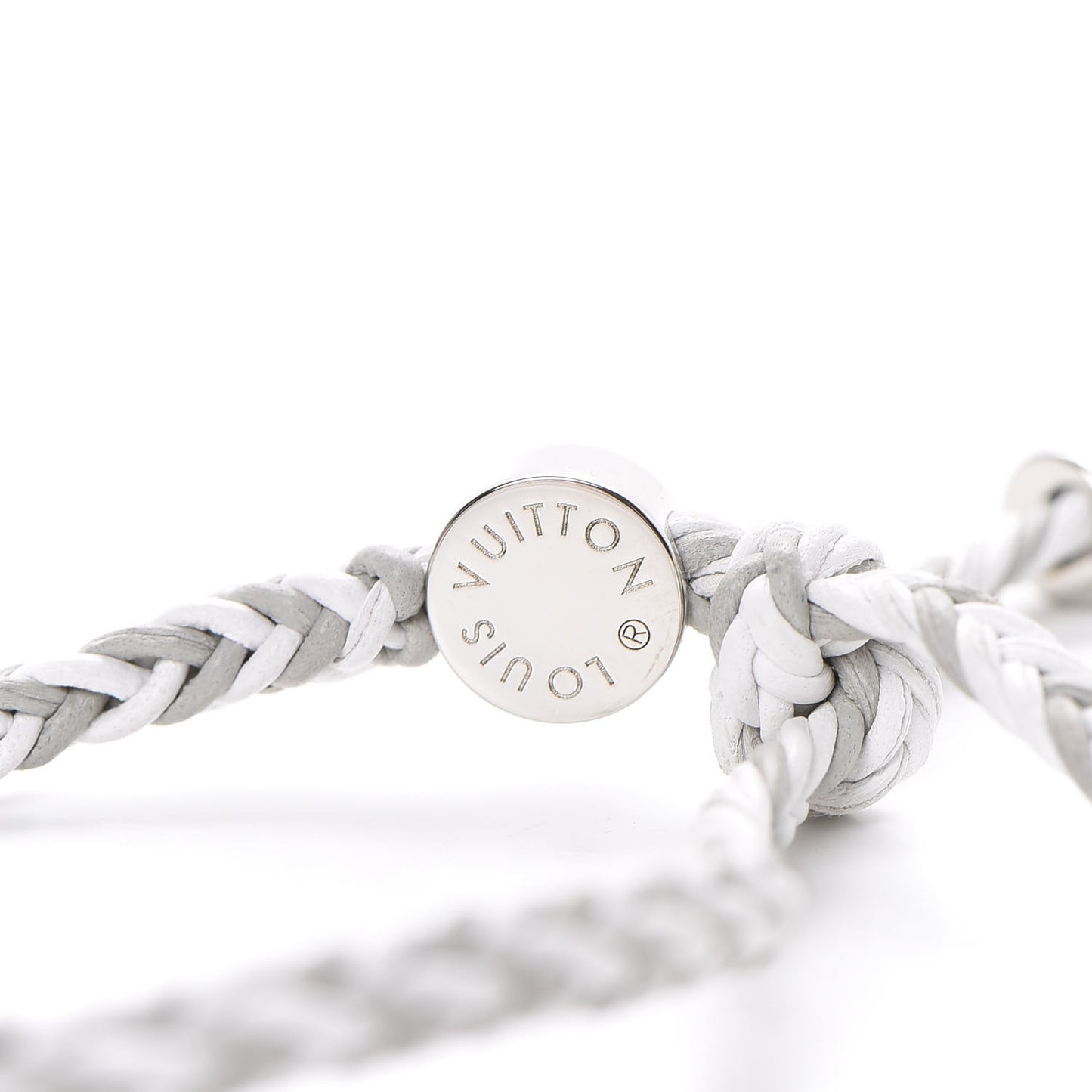 Calfskin Mens Charm Friendship Bracelet White