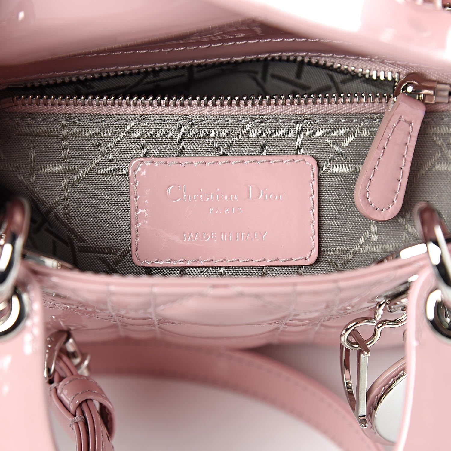 Christian Dior Patent Cannage Mini Lady Dior Pink 6 of 12
