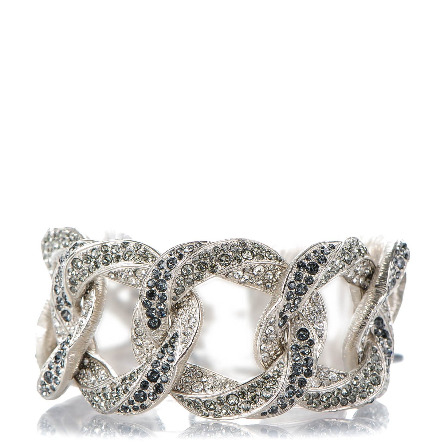 Crystal CC Chain Bracelet Silver