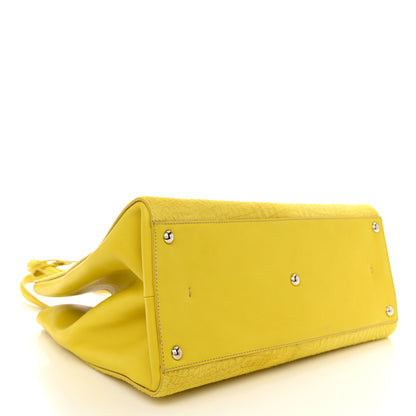 Fendi Vitello Calf Hair Crocodile Embossed Large 3Jours Tote Sunflower Cedro 4 of 11