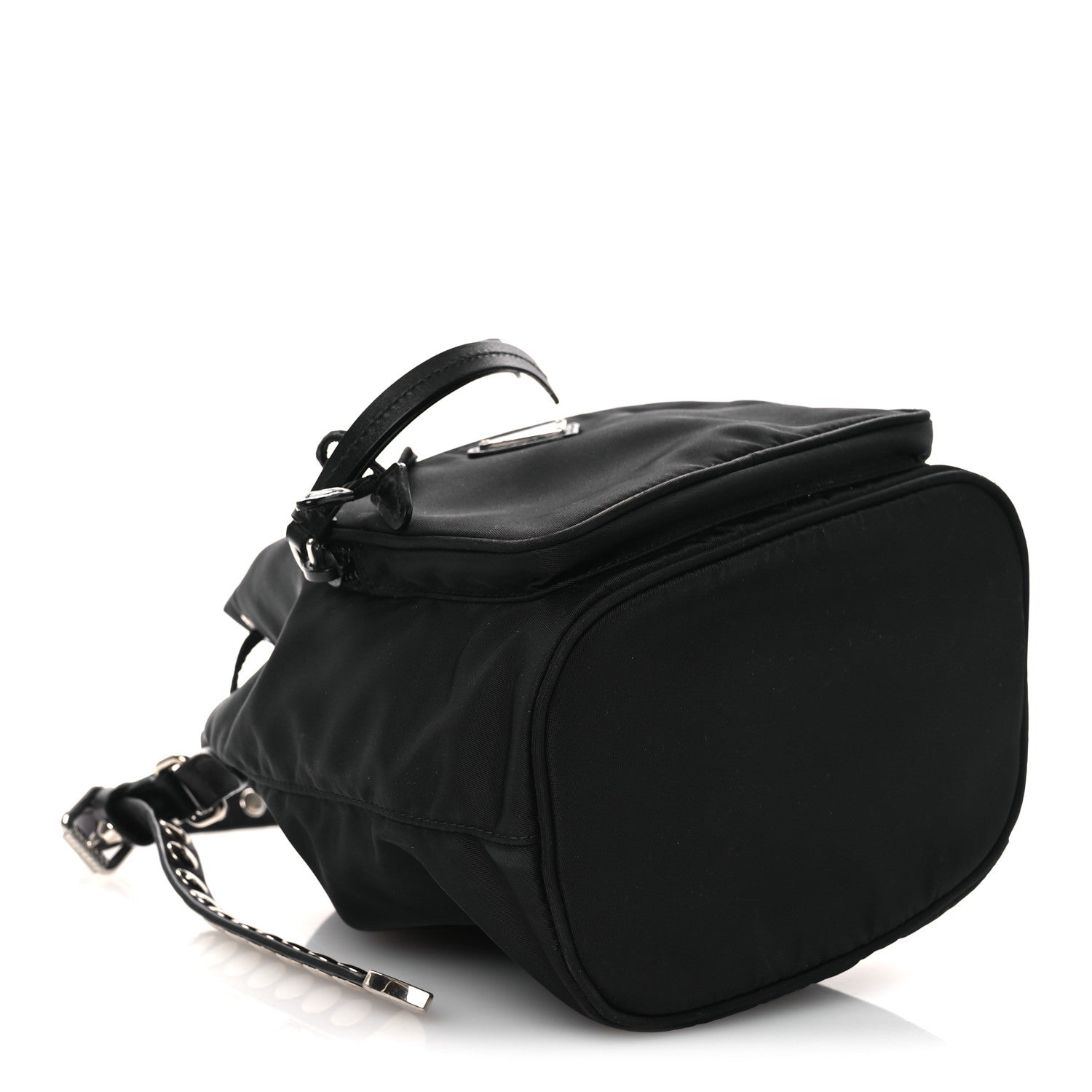 Prada Tessuto Nylon Studded New Vela Mini Bucket Crossbody Bag Black 4 of 13