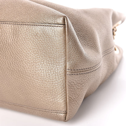 Gucci Metallic Pebbled Calfskin Medium Soho Chain Shoulder Bag Golden Beige 6 of 10