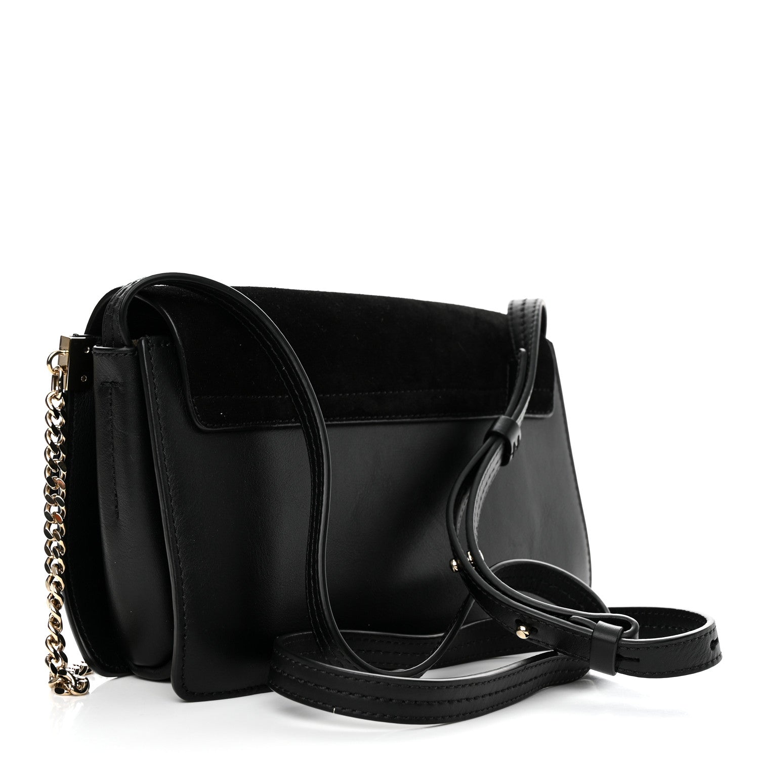 Chloe Suede Calfskin Small Faye Shoulder Bag Black 3 of 10