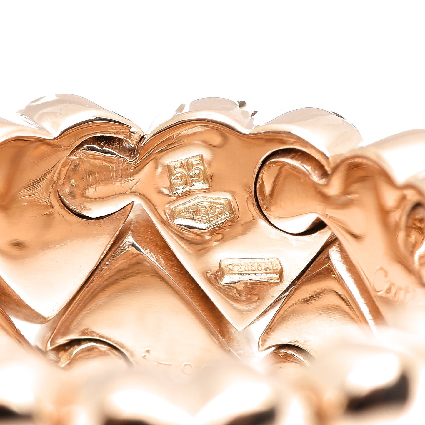 18K Yellow Gold Diamond Double Heart Ring 55 7.25