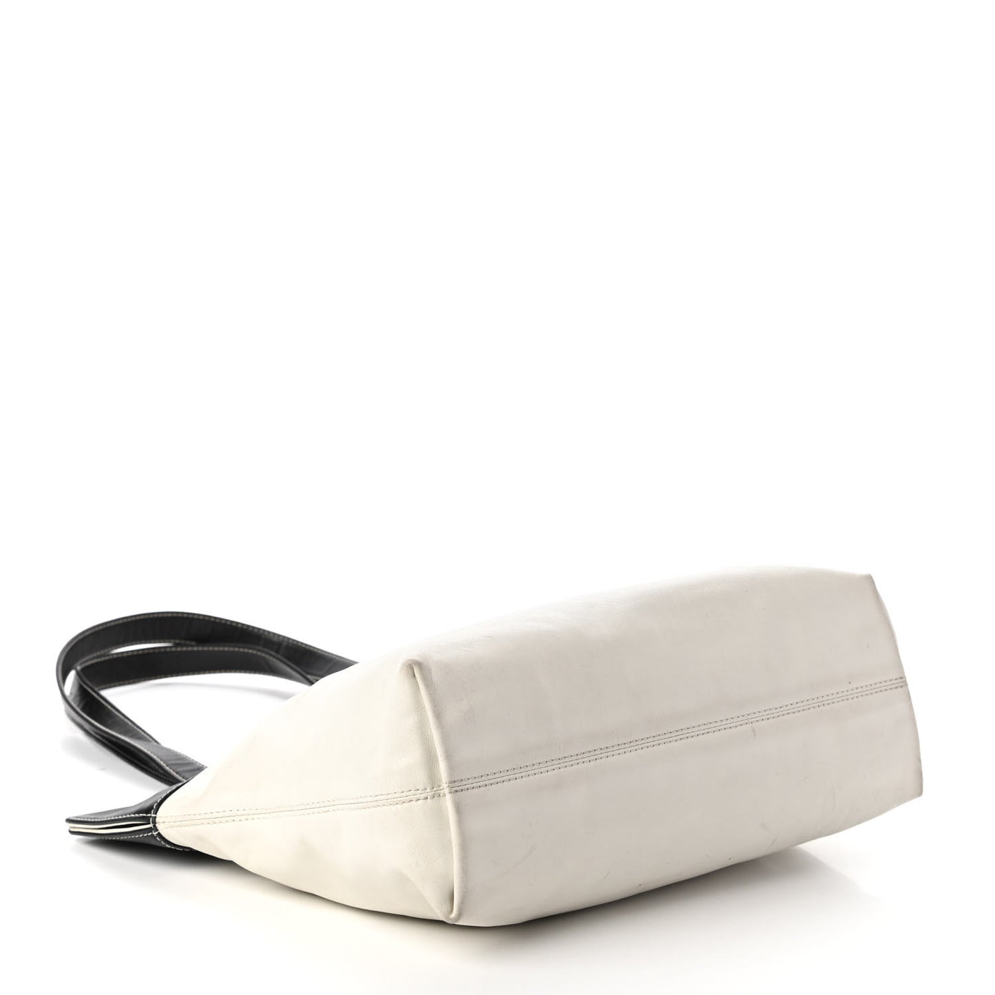 Lambskin CC Bi-Color Tote White Black