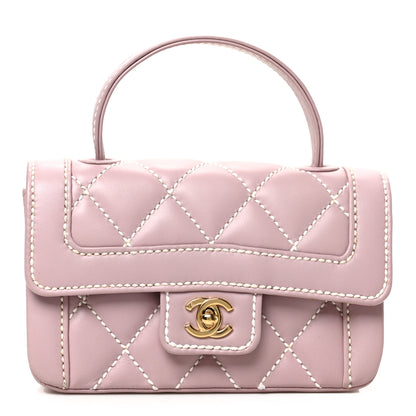 Chanel Calfskin Quilted Wild Stitch Mini Flap Light Purple 1 of 10