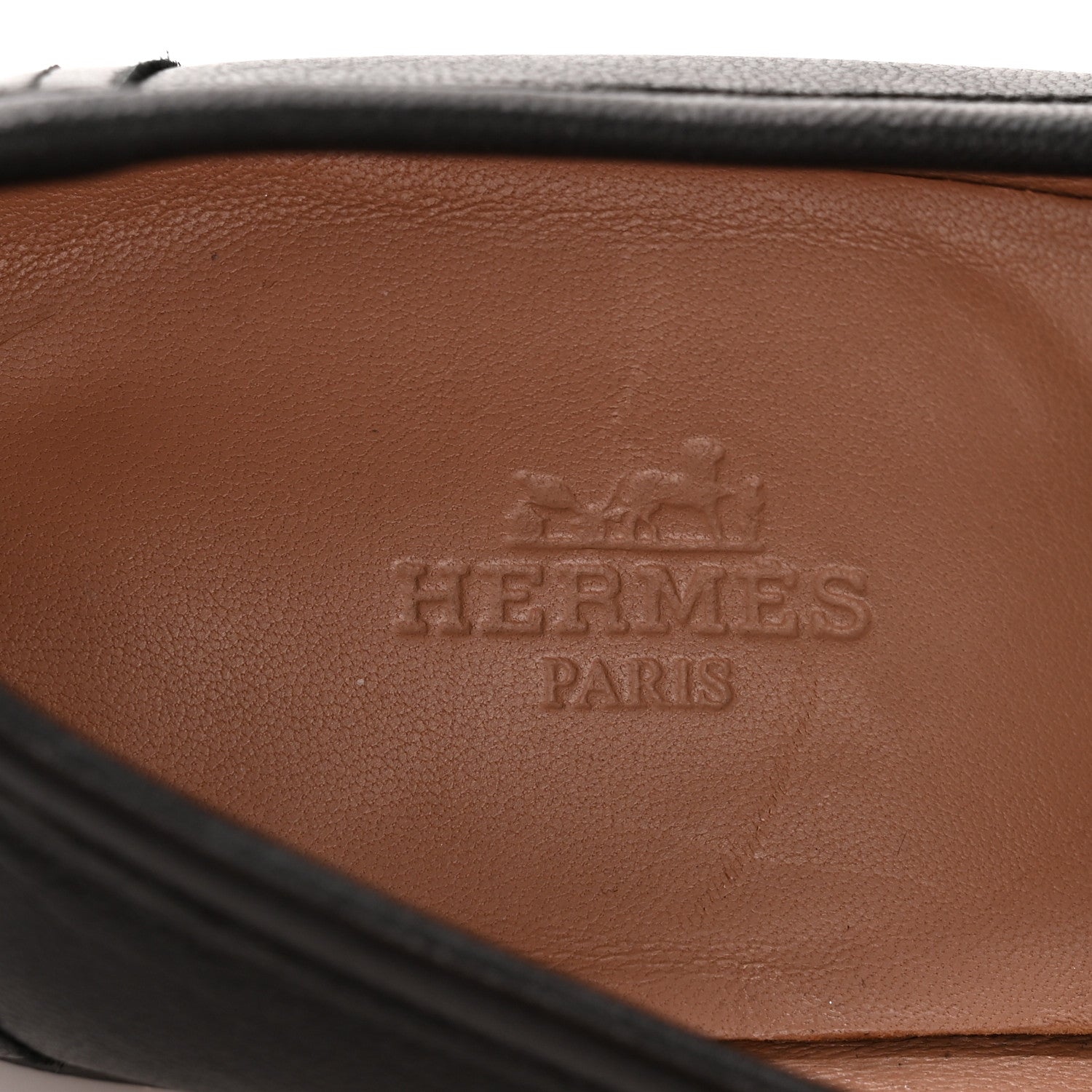Hermes Goatskin Womens Paris Loafers 37 Black 8 of 10