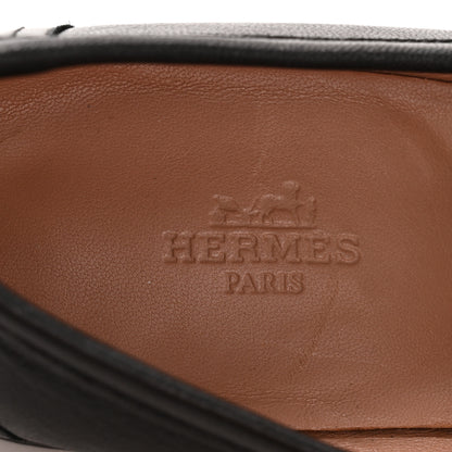 Hermes Goatskin Womens Paris Loafers 37 Black 8 of 10