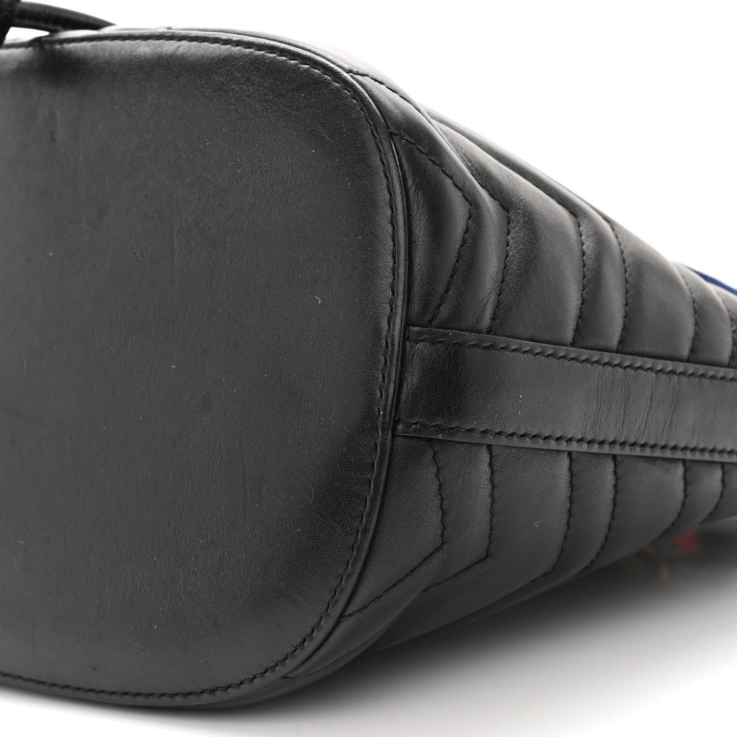 Calfskin Matelasse Sylvie Web GG Marmont Bucket Bag Black