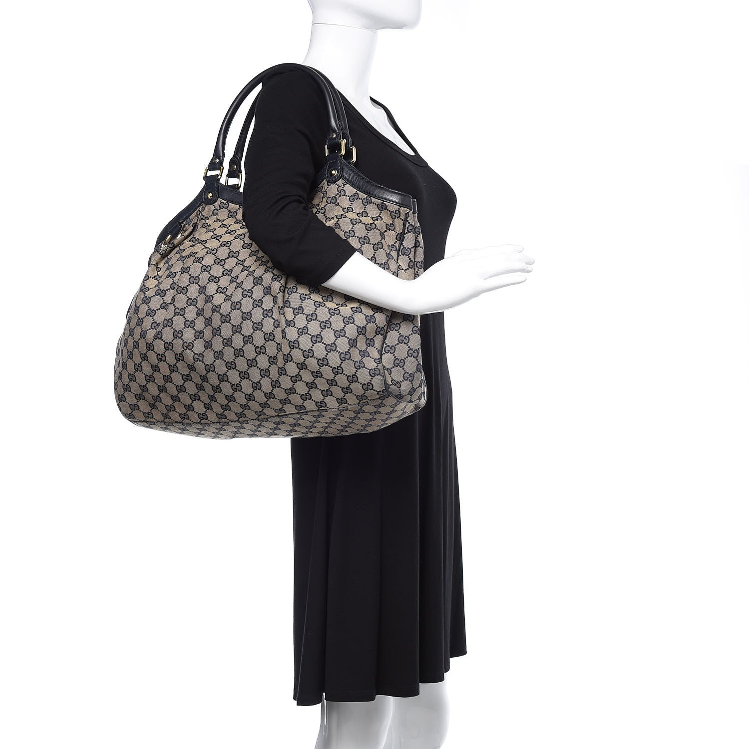 Gucci Monogram Calfskin Large Sukey Tote Beige Blue 2 of 10