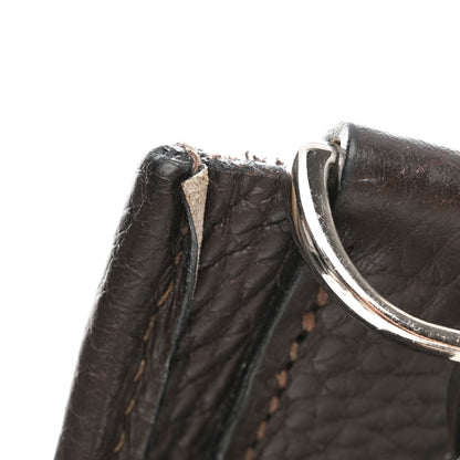 Hermes Toile Taurillon Clemence Evelyne II GM Ecru Ebene 10 of 10