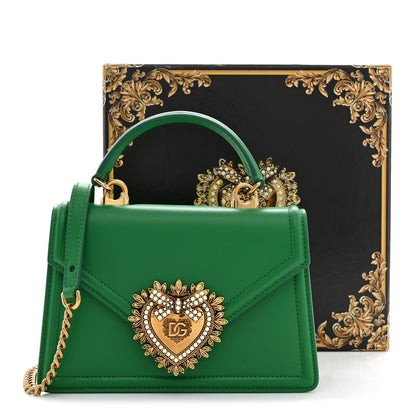 Dolce & Gabbana Smooth Calfskin Small Devotion Envelope Top Handle Bag Green 10 of 10
