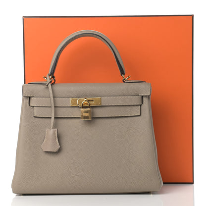 Hermes Togo Kelly Retourne 28 Gris Tourterelle 18 of 18